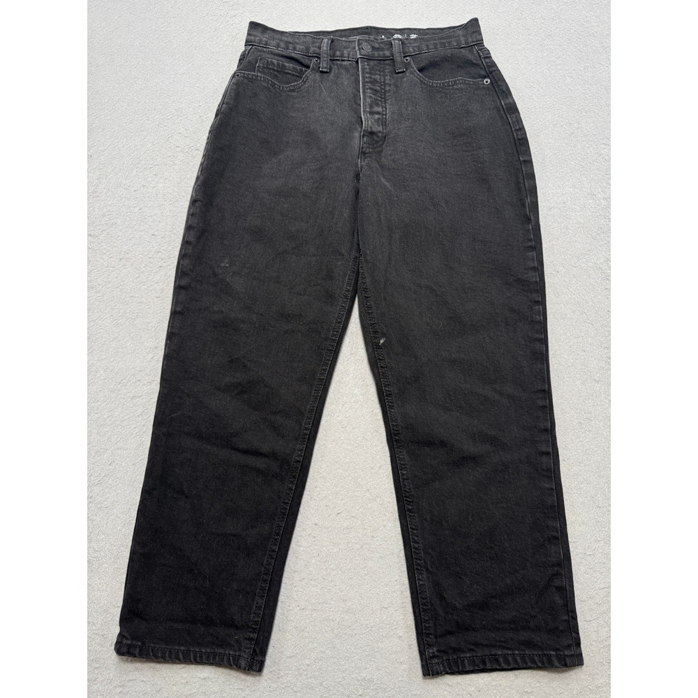 Old Navy Jeans Women's 6P Black Extra High Rise Curvy Sky-Hi Straight Button Fly